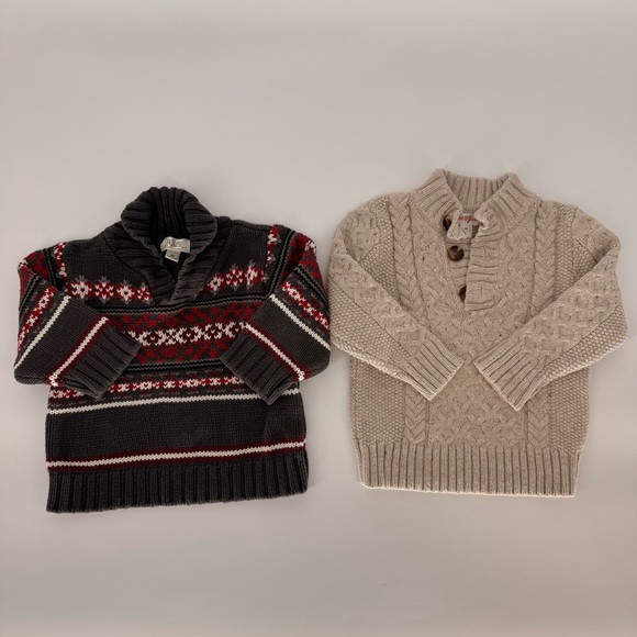 The Children's Place Other - The Children's Place Gray and Red Knit Sweater Cat & Jack Sweater Size 3T